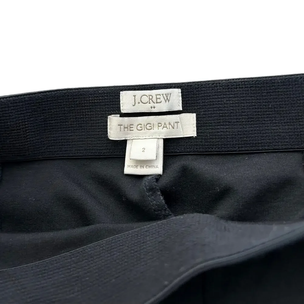 J.Crew The Gigi Pant Black Skinny Stretch Side‎ Zip Size 2